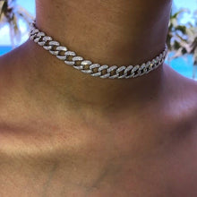 Load image into Gallery viewer, Glam Gold Exclusive Paved Rhinestones Full Miami Curb Cuban Chain