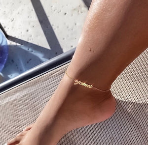 Glam Gold Personalized Name Custom Anklets