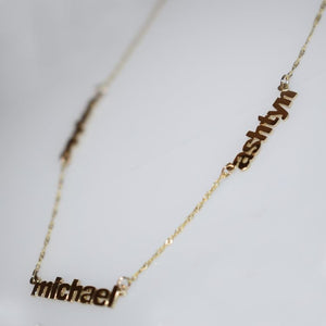 Glam Gold Custom Three Names Necklace