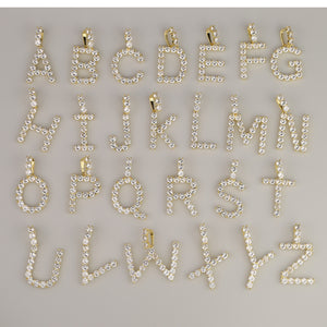 Glam Gold Diamond letter Custom Name tennis chain