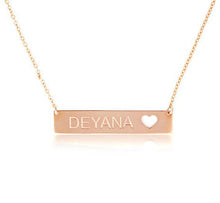 Load image into Gallery viewer, Glam Gold 30*5mm Bar Heart Nameplate  Custom Name Statement Necklace