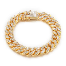 Load image into Gallery viewer, Glam Gold Exclusive Paved Rhinestones Full Miami Curb Cuban Chain