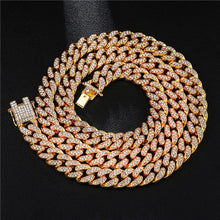 Load image into Gallery viewer, Glam Gold Exclusive Paved Rhinestones Full Miami Curb Cuban Chain