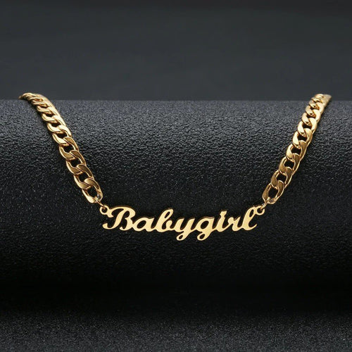 Glam Gold Cuban Chain Customized Necklaces