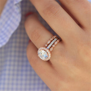 Glam Gold  Zircon Rose Gold Ring