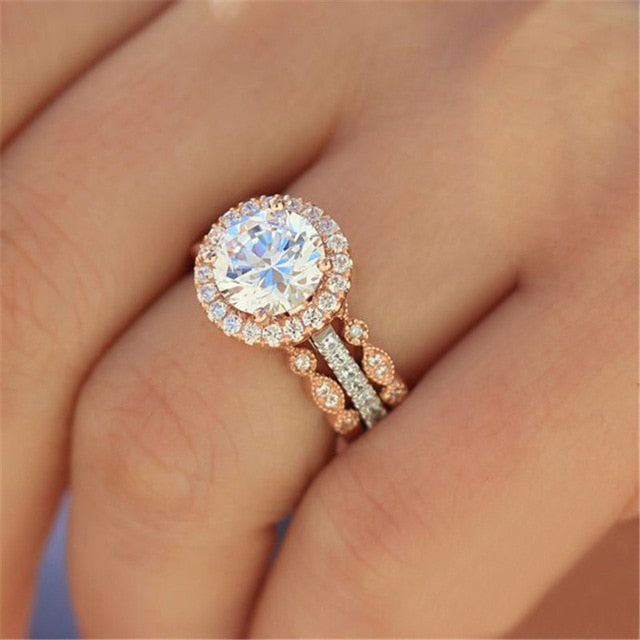 Glam Gold  Zircon Rose Gold Ring