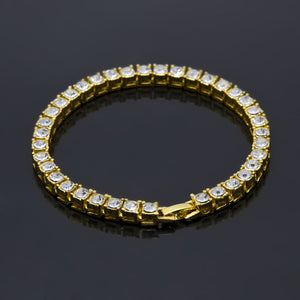 Glam Gold Men Bracelets Gold Color Iced Out Crystal Miami Cuban