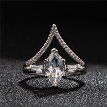 Load image into Gallery viewer, Glam Gold White Shining Zircon Silver Ring