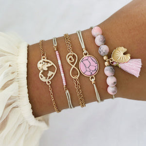 Glam Gold 5 Pcs/ Set Bracelets