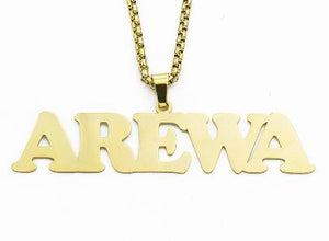 Glam Gold Big Personalized Name Necklace