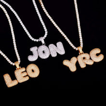 Load image into Gallery viewer, Glam Gold Custom Name Bubble Letters Pendant Necklace