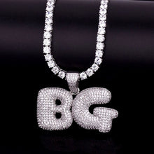 Load image into Gallery viewer, Glam Gold Custom Name Bubble Letters Pendant Necklace