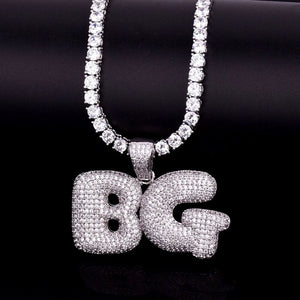 Glam Gold Custom Name Bubble Letters Pendant Necklace