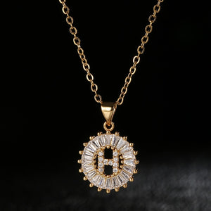 Glam Gold Stainless Steel Initial Necklace