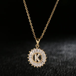 Glam Gold Stainless Steel Initial Necklace