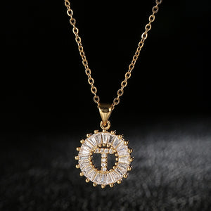 Glam Gold Stainless Steel Initial Necklace