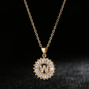 Glam Gold Stainless Steel Initial Necklace