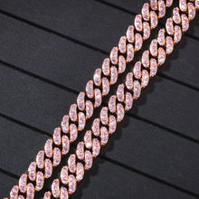 Load image into Gallery viewer, Glam Gold NEW PINK ICED 9mm Iced Out Cuban Necklace