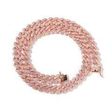 Load image into Gallery viewer, Glam Gold NEW PINK ICED 9mm Iced Out Cuban Necklace