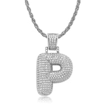 Load image into Gallery viewer, Glam Gold Custom Bubble Letter P Rope Chain Pendants