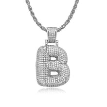 Load image into Gallery viewer, Glam Gold Custom Bubble Letter P Rope Chain Pendants