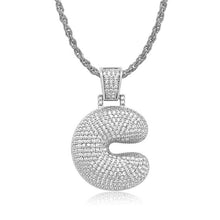 Load image into Gallery viewer, Glam Gold Custom Bubble Letter P Rope Chain Pendants