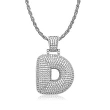 Load image into Gallery viewer, Glam Gold Custom Bubble Letter P Rope Chain Pendants