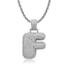 Load image into Gallery viewer, Glam Gold Custom Bubble Letter P Rope Chain Pendants