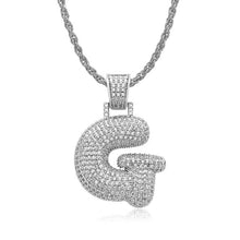 Load image into Gallery viewer, Glam Gold Custom Bubble Letter P Rope Chain Pendants