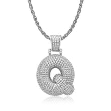 Load image into Gallery viewer, Glam Gold Custom Bubble Letter P Rope Chain Pendants