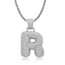 Load image into Gallery viewer, Glam Gold Custom Bubble Letter P Rope Chain Pendants