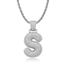 Load image into Gallery viewer, Glam Gold Custom Bubble Letter P Rope Chain Pendants