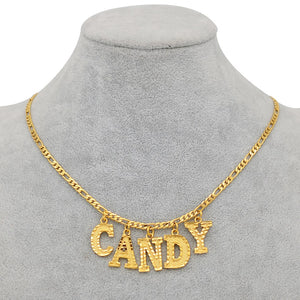 Glam Gold  (Up to 5 letter) Customize Capital Letters Pendant Necklace