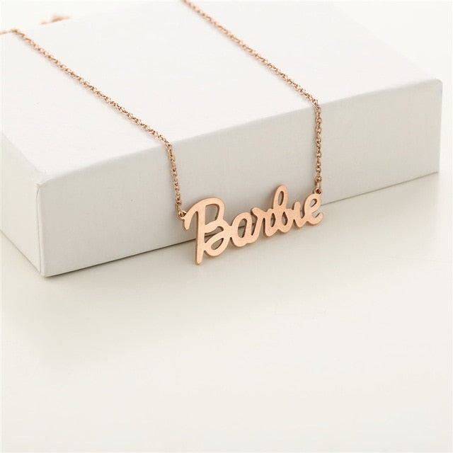 Glam Gold 2019 New Fashion Barbie Letter Necklace