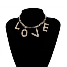 Load image into Gallery viewer, Glam Gold LOVE Crystal Tennis Chain Necklace