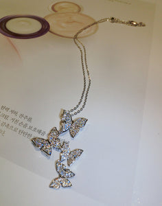 Glam Gold New Cubic Zircon Butterfly Necklace