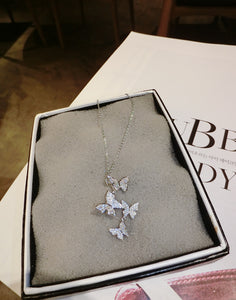 Glam Gold New Cubic Zircon Butterfly Necklace