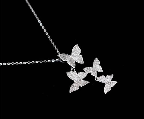 Glam Gold New Cubic Zircon Butterfly Necklace