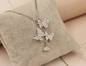 Glam Gold New Cubic Zircon Butterfly Necklace