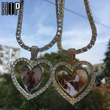 Load image into Gallery viewer, Glam Gold Custom Made Photo Heart Rotating Tennis Chain