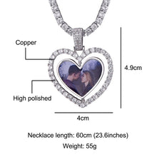 Load image into Gallery viewer, Glam Gold Custom Made Photo Heart Rotating Tennis Chain