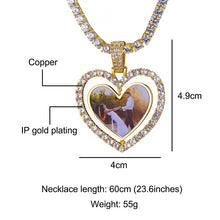 Load image into Gallery viewer, Glam Gold Custom Made Photo Heart Rotating Tennis Chain