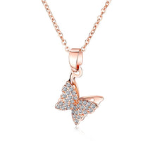 Load image into Gallery viewer, Exclusive Glam Gold Butterfly Necklace &amp; Pendant Iced Out Tennis Chain