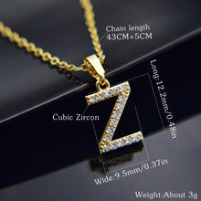 Load image into Gallery viewer, Glam Gold Letter Necklace Cubic Zircon Letter Pendant Necklace