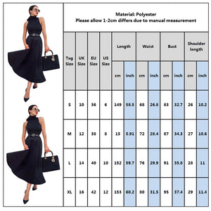 Elegant Halter Black Dress Female