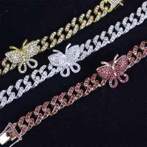 Glam Gold Butterfly Cuban Link Anklets