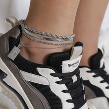 Load image into Gallery viewer, Multi Layer Twisted Metal Rope Chain Anklets