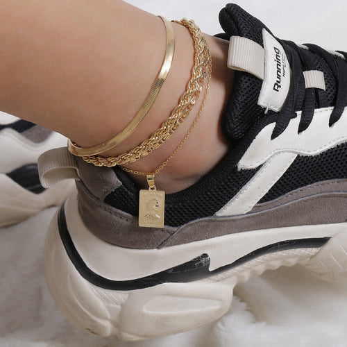 Multi Layer Twisted Metal Rope Chain Anklets