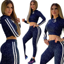 Load image into Gallery viewer, Polka Dot 2 Pc Sport Hoodies Tracksuit Outfit