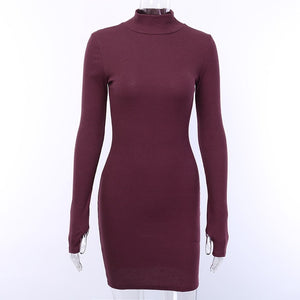 Cotton Autumn Women Mini Dress